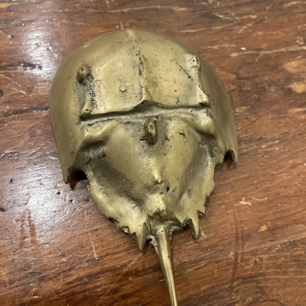 Vintage MCM Solid Brass Horseshoe Crab, Ash Tray, Soap Dish, Trinket, Coin Dish
